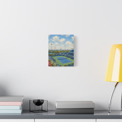 Washington DC Tennis Canvas Wall Art, Blue Court Stadium Painting, Capitol City Sports Decor, Tennis Lover Gift— Stretched Matte 1.25"