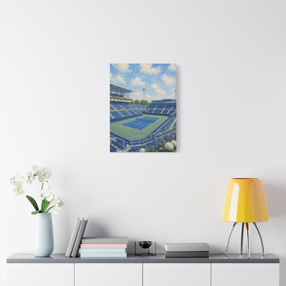 Cincinnati Tennis Canvas Wall Art, Blue Court Stadium Painting, Ohio Sports Decor, Tennis Lover Gift— Stretched Matte 1.25"