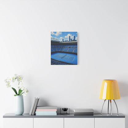 Melbourne Tennis Canvas Wall Art, Blue Court Stadium Painting, Australian Summer Tennis Decor
