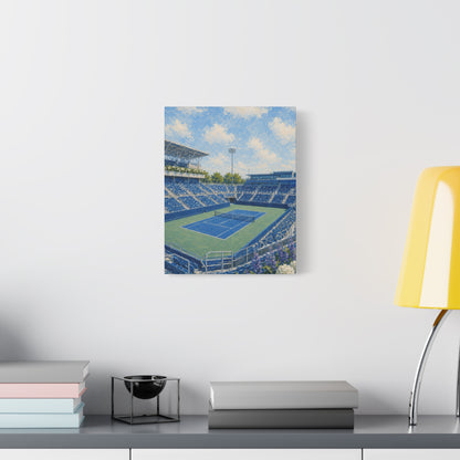 Cincinnati Tennis Canvas Wall Art, Blue Court Stadium Painting, Ohio Sports Decor, Tennis Lover Gift— Stretched Matte 1.25"