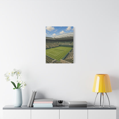 London Grass Court Canvas Wall Art, English Tennis Stadium Painting, Green Sports Decor, Tennis Lover Gift— Stretched Matte 1.25"