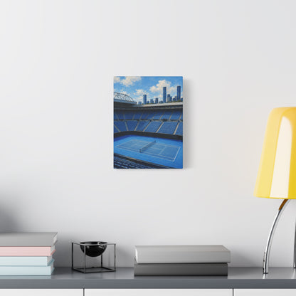 Melbourne Tennis Canvas Wall Art, Blue Court Stadium Painting, Australian Summer Tennis Decor