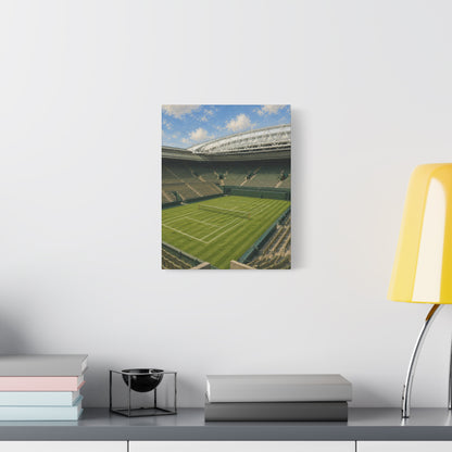London Grass Court Canvas Wall Art, English Tennis Stadium Painting, Green Sports Decor, Tennis Lover Gift— Stretched Matte 1.25"