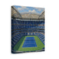 New York Tennis Canvas Wall Art, Blue Court Stadium Painting, NYC Sports Decor, Tennis Lover Gift— Stretched Matte 1.25"