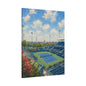 Washington DC Tennis Canvas Wall Art, Blue Court Stadium Painting, Capitol City Sports Decor, Tennis Lover Gift— Stretched Matte 1.25"