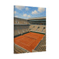 Paris Clay Court Canvas Wall Art, French Tennis Stadium Painting, European Sports Decor, Tennis Lover Gift— Stretched Matte 1.25"