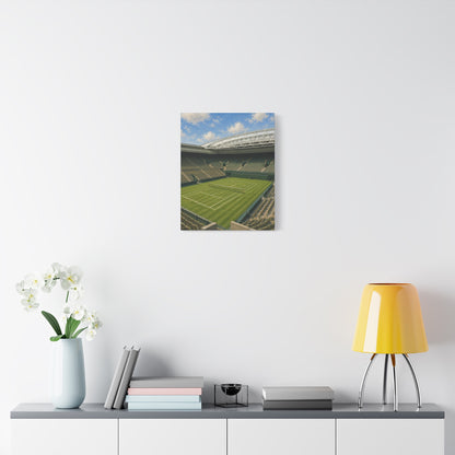 London Grass Court Canvas Wall Art, English Tennis Stadium Painting, Green Sports Decor, Tennis Lover Gift— Stretched Matte 1.25"