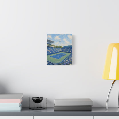 Cincinnati Tennis Canvas Wall Art, Blue Court Stadium Painting, Ohio Sports Decor, Tennis Lover Gift— Stretched Matte 1.25"