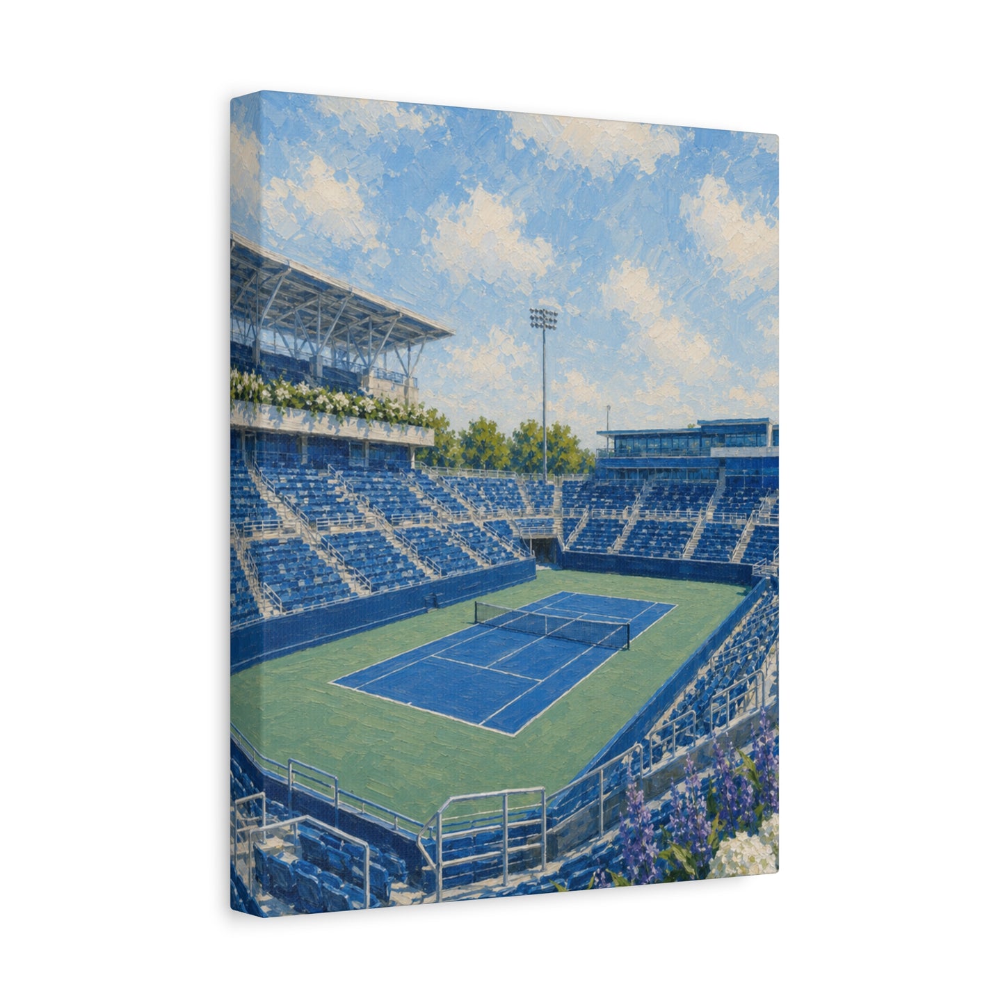 Cincinnati Tennis Canvas Wall Art, Blue Court Stadium Painting, Ohio Sports Decor, Tennis Lover Gift— Stretched Matte 1.25"