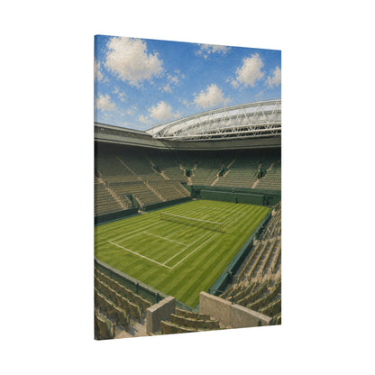 London Grass Court Canvas Wall Art, English Tennis Stadium Painting, Green Sports Decor, Tennis Lover Gift— Stretched Matte 1.25"