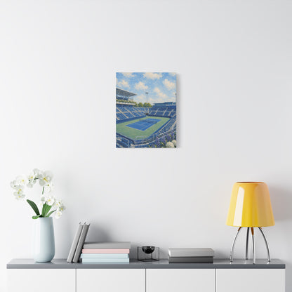 Cincinnati Tennis Canvas Wall Art, Blue Court Stadium Painting, Ohio Sports Decor, Tennis Lover Gift— Stretched Matte 1.25"