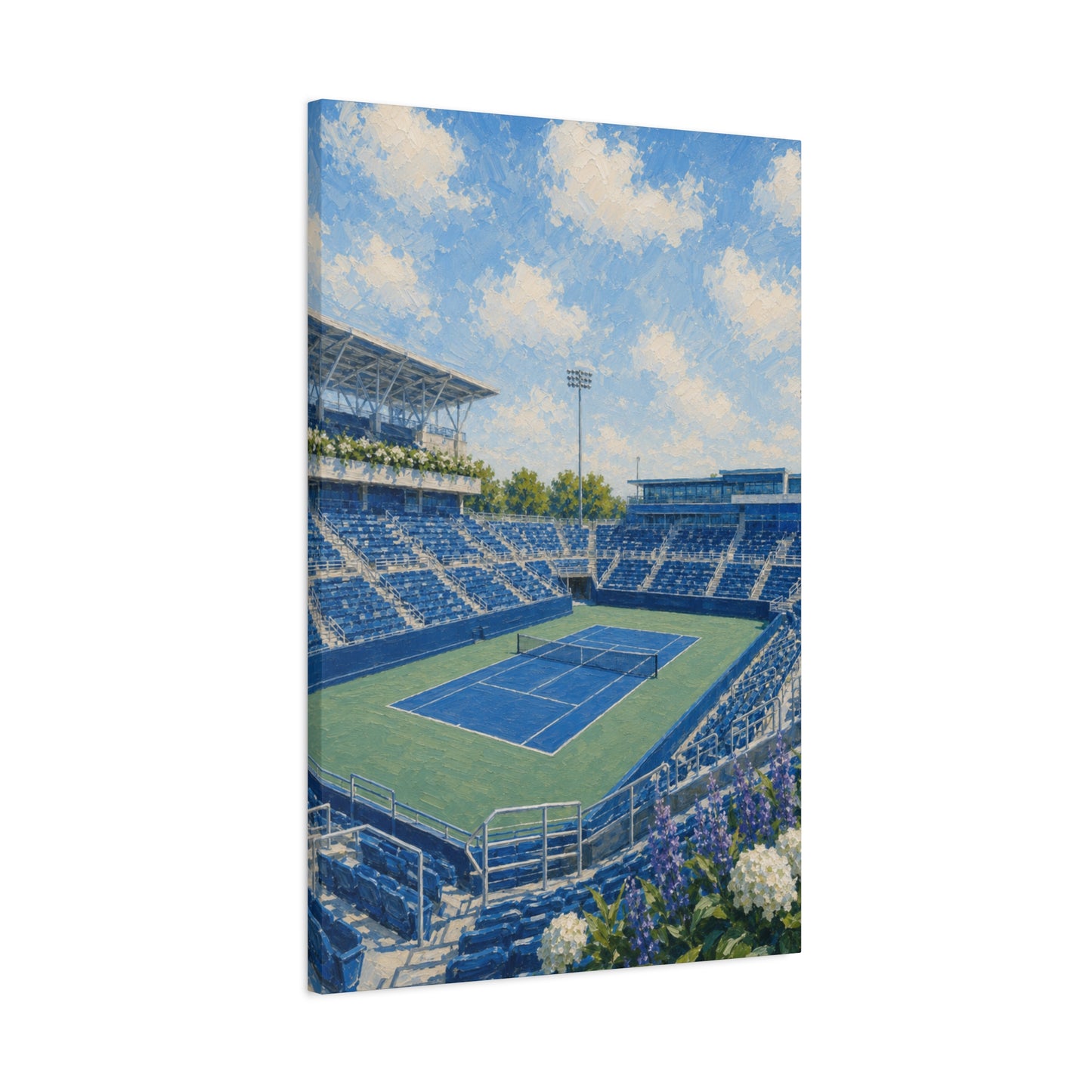 Cincinnati Tennis Canvas Wall Art, Blue Court Stadium Painting, Ohio Sports Decor, Tennis Lover Gift— Stretched Matte 1.25"