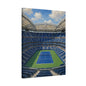 New York Tennis Canvas Wall Art, Blue Court Stadium Painting, NYC Sports Decor, Tennis Lover Gift— Stretched Matte 1.25"