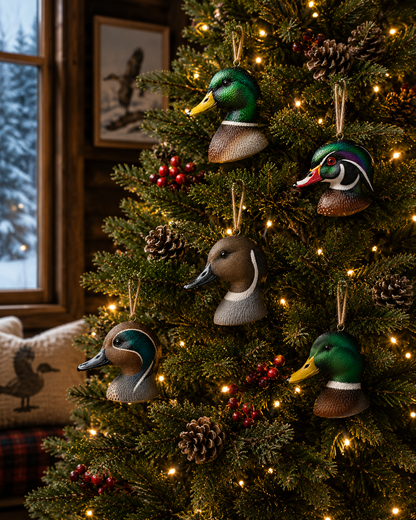 Greenhead Mallard Duck Ornament | Hand-Painted Duck Head Christmas Ornament | Duck Hunter Gift | Waterfowl Decor