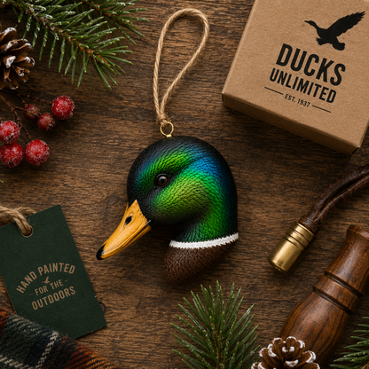 Greenhead Mallard Duck Ornament | Hand-Painted Duck Head Christmas Ornament | Duck Hunter Gift | Waterfowl Decor