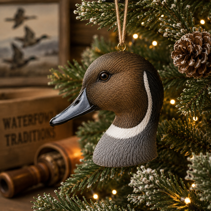 Northern Pintail Duck Ornament | Hand-Painted Duck Head Christmas Ornament | Duck Hunter Gift | Waterfowl Decor